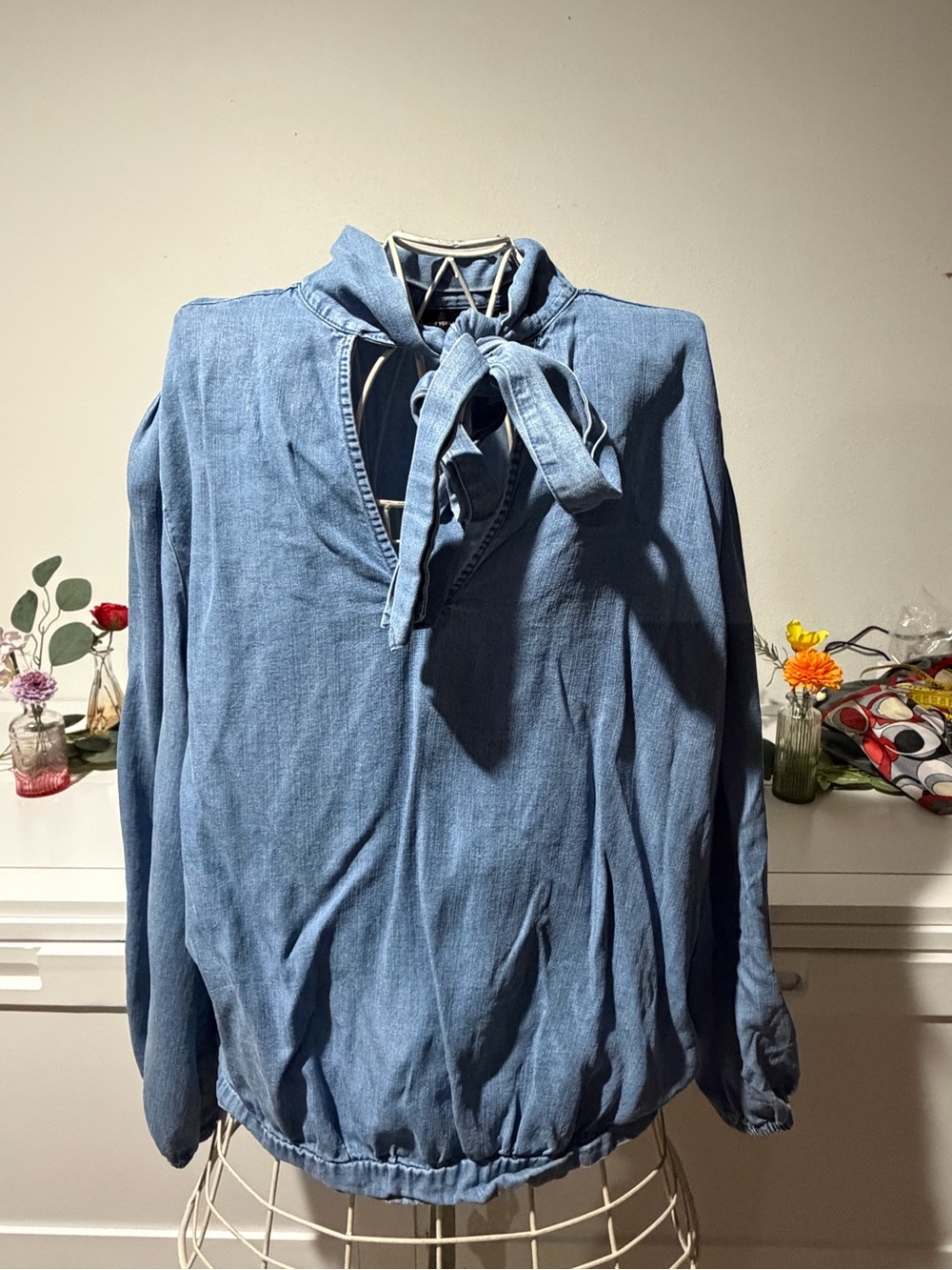 New York & Company Tie-Neck Blouse